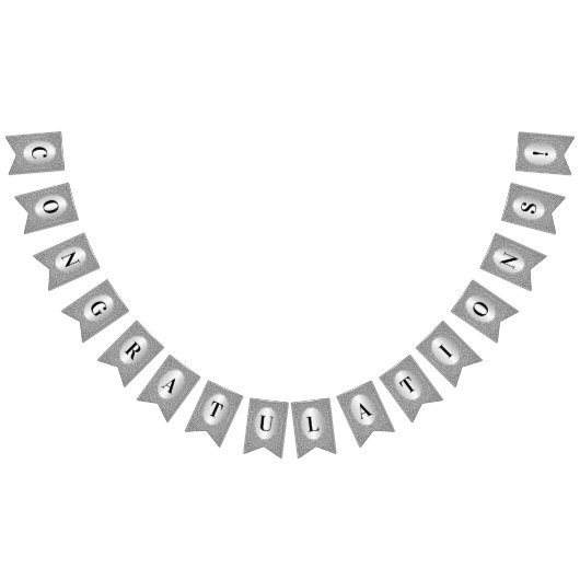 Silver Glitter Lijst Bunting Flag Vlaggetjes (Alle)