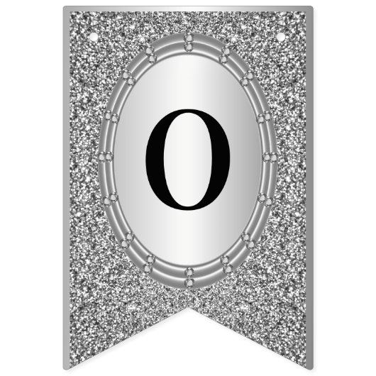 Silver Glitter Lijst Bunting Flag Vlaggetjes (Tweede vlag)