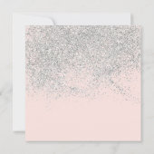 Silver glitter lijst chic blush roze zoet 16 kaart (Achterkant)