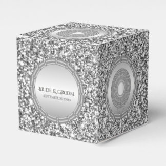 Silver Glitter Lijst Favor Box Bedankdoosjes
