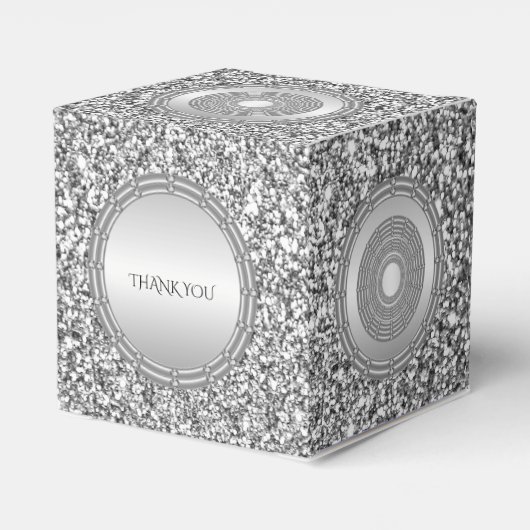 Silver Glitter Lijst Favor Box Bedankdoosjes (Achterkant)