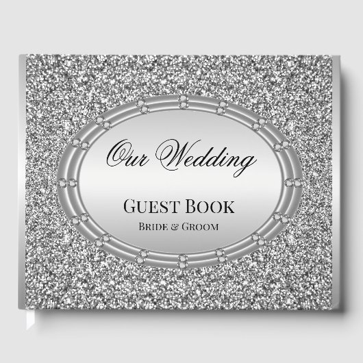 Silver Glitter Lijst Gastenboek (Voorkant)