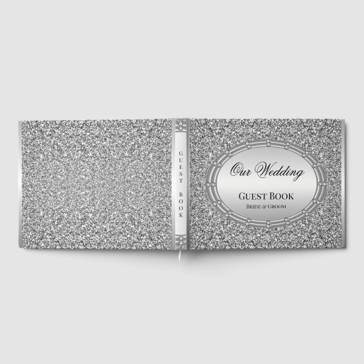 Silver Glitter Lijst Gastenboek (Volledig)