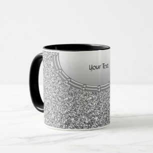 Silver Glitter Lijst Koffie Mok