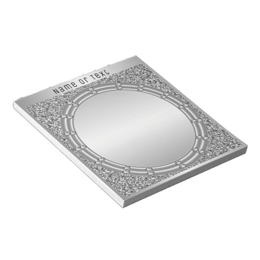 Silver Glitter Lijst Notitieblok (Schuin)