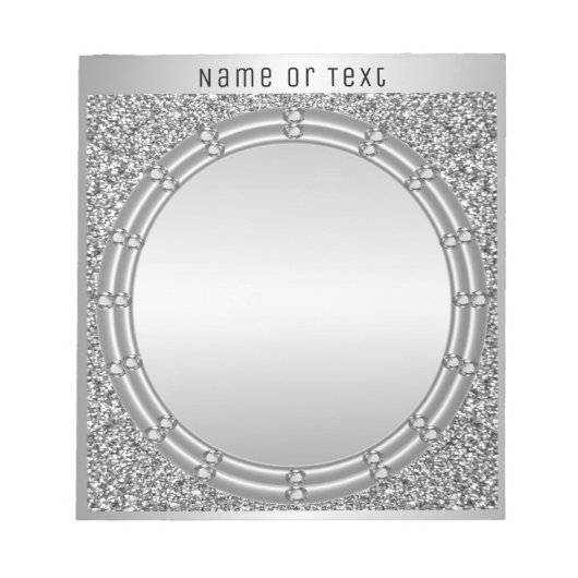 Silver Glitter Lijst Notitieblok (Voorkant)