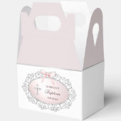 Silver Glitter Lijst Pink Bow doop Big Gable Bedankdoosjes (Open)