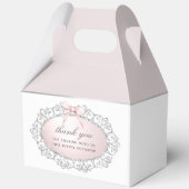 Silver Glitter Lijst Pink Bow doop Big Gable Bedankdoosjes (Achterkant)