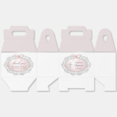 Silver Glitter Lijst Pink Bow doop Big Gable Bedankdoosjes (Ongevouwen)