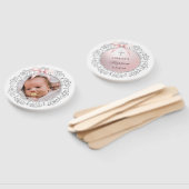 Silver Glitter Lijst Pink Bow doop Handwaaier (Niet-gemonteerd)