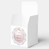 Silver Glitter Lijst Pink Bow Doop Kubus Bedankdoosjes (Geopend)