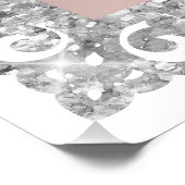 Silver Glitter Lijst Pink Bow doop welkom Perfect Poster (Hoek)