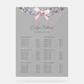 Silver Glitter Lijst Pink Bow prijslijst Acryl Bord (Voorkant)