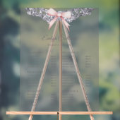 Silver Glitter Lijst Pink Bow prijslijst Acryl Bord (Neutraal)