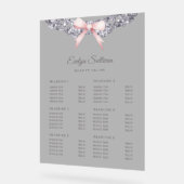 Silver Glitter Lijst Pink Bow prijslijst Acryl Bord (Hoek)