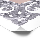 Silver Glitter Lijst Pink Bow Services Menu Perfect Poster (Hoek)