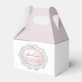 Silver Glitter Lijst Roze Bow doop Kleine Gable Bedankdoosjes (Achterkant)
