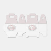 Silver Glitter Lijst Roze Bow doop Kleine Gable Bedankdoosjes (Uitgevouwen)