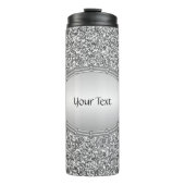 Silver Glitter Lijst Thermische Tumbler Thermosbeker (Voorkant)