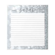 Silver Glitter Lined Personalized