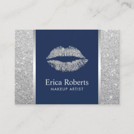 Silver Glitter Lips Makeup Artist Appointment Afsprakenkaartje