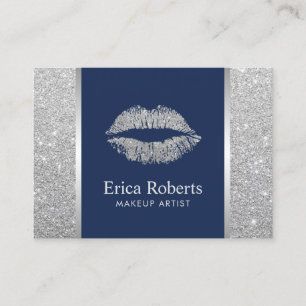 Silver Glitter Lips Makeup Artist Appointment Afsprakenkaartje