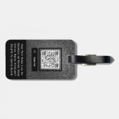 Silver Glitter Logo Luxury Business Branding Chic Bagagelabel (Achterkant horizontaal)