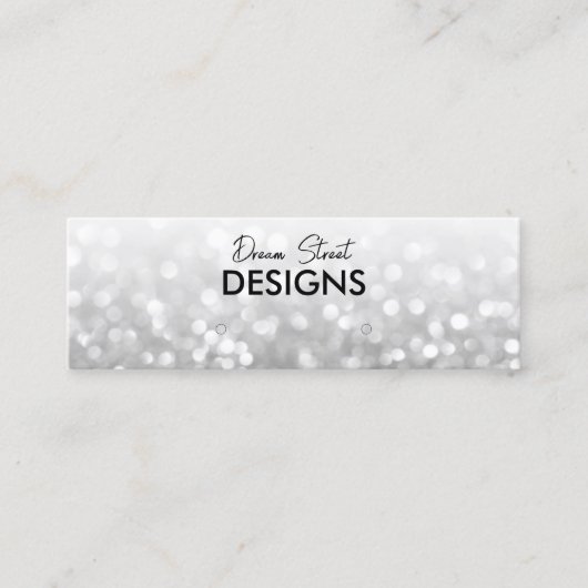 Silver Glitter Logo Social Media die beeldscherm B Mini Visitekaartje (Voorkant)