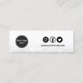 Silver Glitter Logo Social Media die beeldscherm B Mini Visitekaartje (Achterkant)