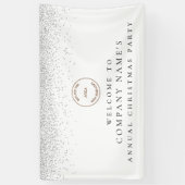 Silver Glitter Logo Welcome Kerstparty Spandoek (Verticaal)