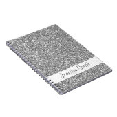 Silver Glitter look-like and Name Notitieboek (Rechterzijde)
