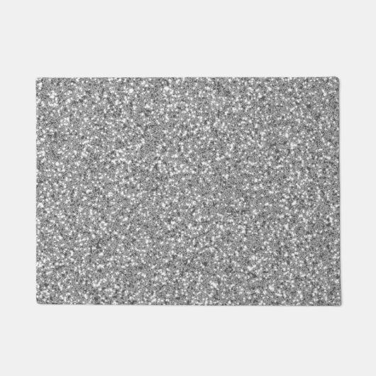 Silver Glitter look-like Pattern Not Real Glitter Deurmat (Voorkant)