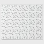Silver Glitter look-like Stars Pattern Kerstmis Cadeaupapier (Vlak)