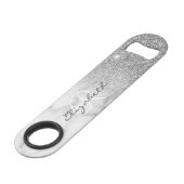 Silver Glitter Look Marble Ombre Monogram Speed Flessenopener (Voorkant Gekanteld)