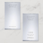 Silver Glitter look moderne minimalistische Sjablo Visitekaartje (Voorkant / Achterkant)