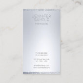 Silver Glitter look moderne minimalistische Sjablo Visitekaartje (Achterkant)