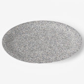 Silver glitter look papier borden papieren bordje (Gekanteld)