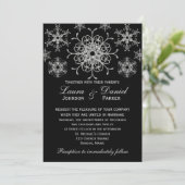 Silver Glitter LOOK Snowflakes Weddenschap Kaart (Staand voorkant)