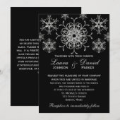 Silver Glitter LOOK Snowflakes Weddenschap Kaart (Voorkant / Achterkant)