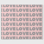 Silver Glitter Love Cadeaupapier (Vlak)