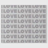 Silver Glitter Love Cadeaupapier (Vlak)