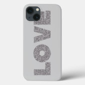 Silver Glitter Love Case-Mate iPhone Case (Achterkant)