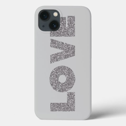 Silver Glitter Love Case-Mate iPhone Case (Achterkant)