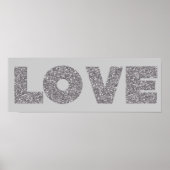 Silver Glitter Love Poster (Voorkant)