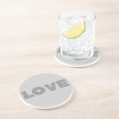 Silver Glitter Love Zandsteen Onderzetter (Zijkant)