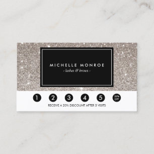 Silver Glitter Loyalty Punch Kaart