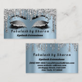 Silver Glitter Makeup Artist Lashes Princess Blue Visitekaartje (Voorkant / Achterkant)