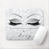 Silver Glitter Makeup Beauty Studio Lash Grey Meer Muismat (Met muis)