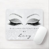 Silver Glitter Makeup Beauty Studio Lashes Grey Muismat (Met muis)