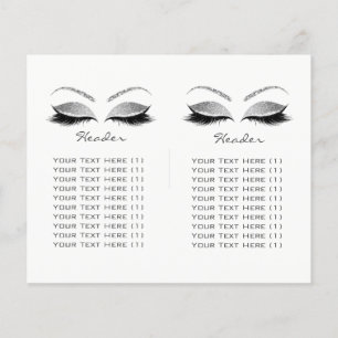 Silver Glitter Makeup Eye Lash Printers Logo Flyer